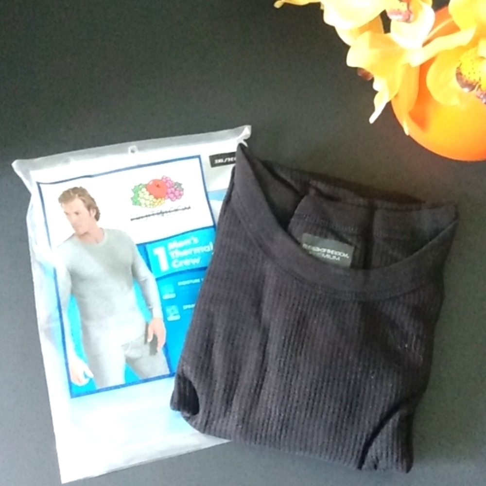 FRUIT OF THE LOOM THERMAL CREW NECK LONG SLEEVE TEE SIZE 3XL NWT